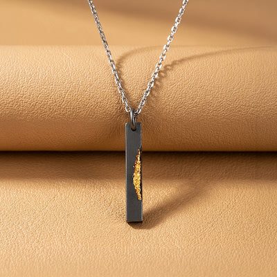 Gold Vein Bar Pendant | Men's Necklace | MN1102