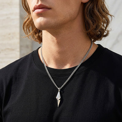 3D Geometric Diamond Pendant | Men's Necklace | MN1105