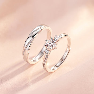 Milgrain Promise Couple Rings