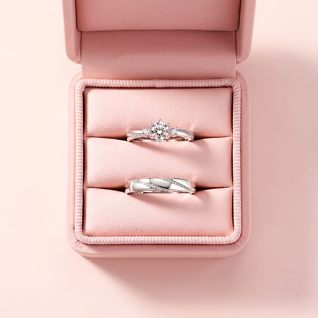 Milgrain Promise Couple Rings
