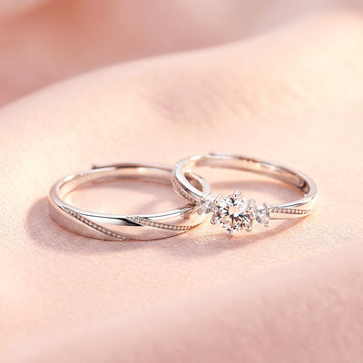 Milgrain Promise Couple Rings