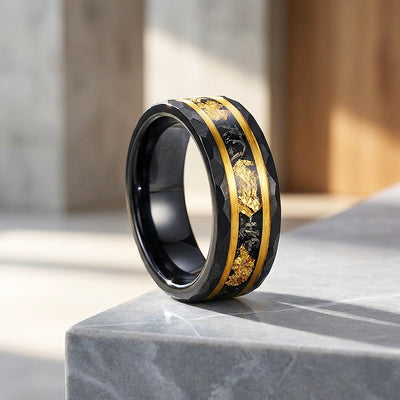 Molten Aurum Black Tungsten Carbide Ring | Men's Ring
