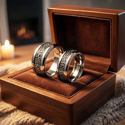 Nirvana | Tungsten Couple Rings | Silver Wedding Bands
