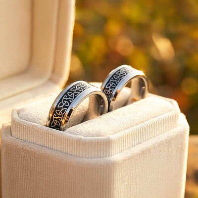 Nirvana | Tungsten Couple Rings | Silver Wedding Bands