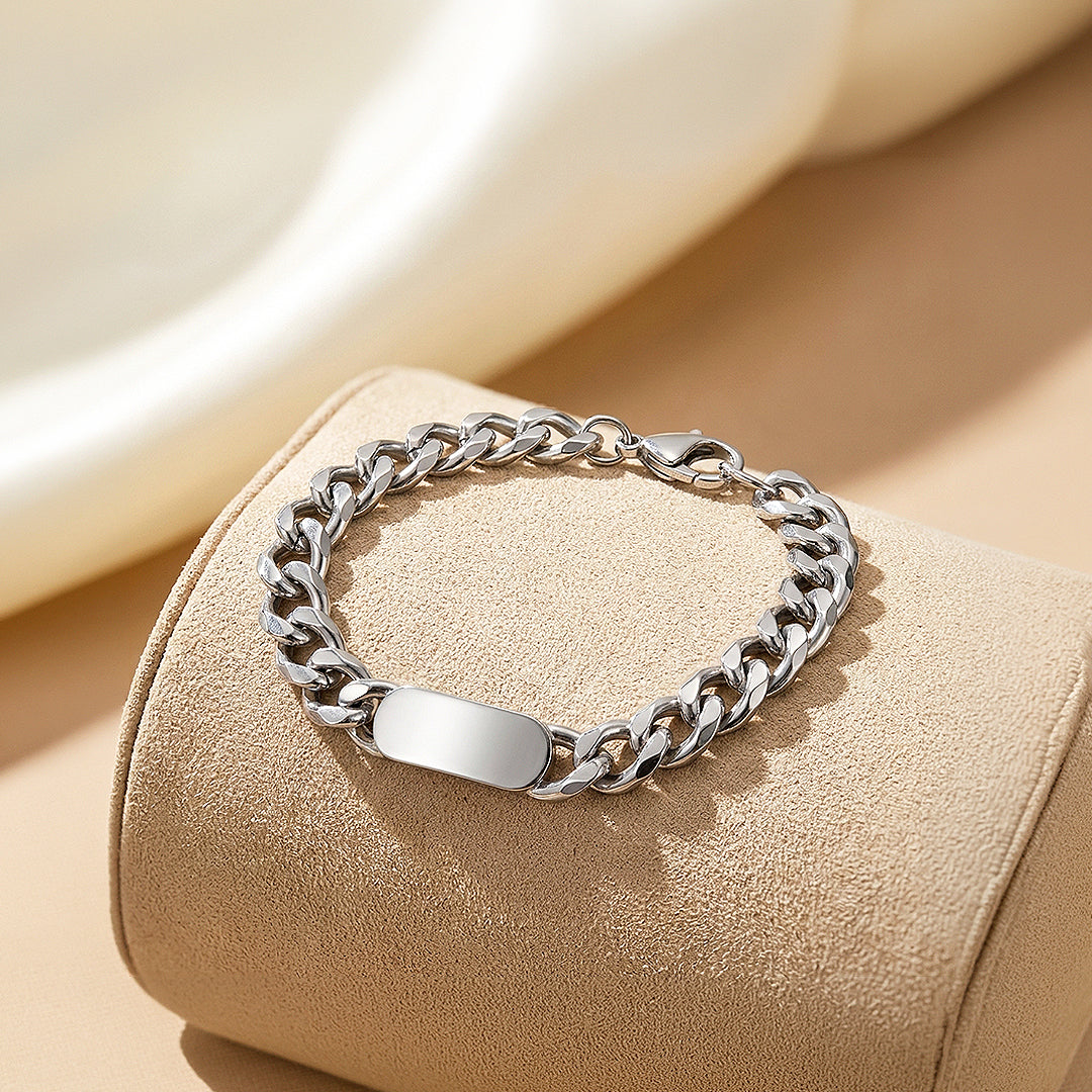 Oberon | Men's ID Curb Chain Bracelet