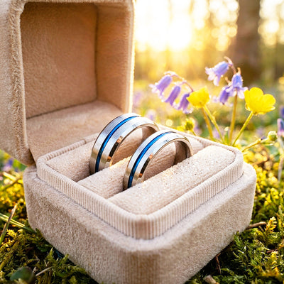 Oros | Tungsten Couple Rings | Silver Wedding Bands
