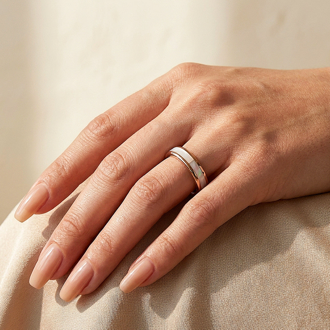 Pegacorn | Mother of Pearl Rose Gold Tungsten Carbide