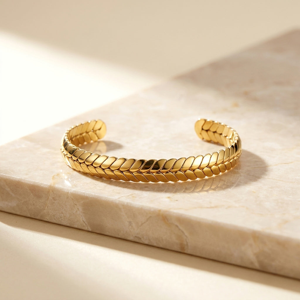 Percival Gold | Men's Braided Metal Cuff
