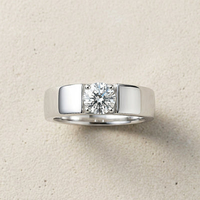 Solitaire Moissanite Men Ring | 925 Sterling Silver | PRM1002