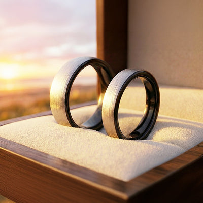 Resolve | Tungsten Couple Rings | Silver Wedding Bands