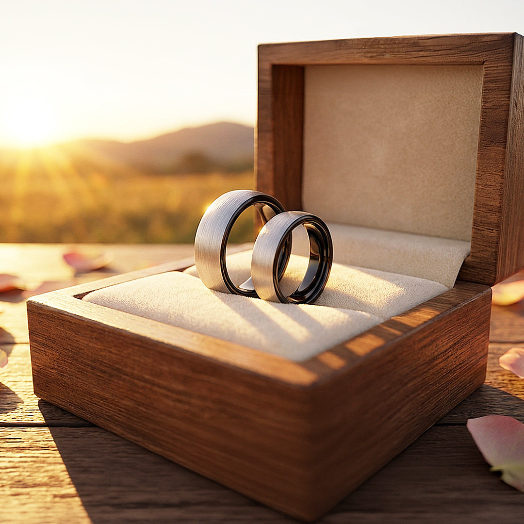 Resolve | Tungsten Couple Rings | Silver Wedding Bands