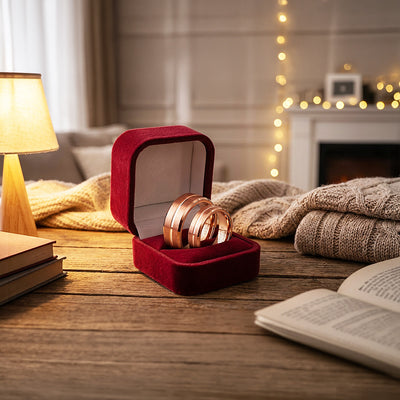 Santa | Tungsten Couple Rings | Rose Gold Wedding Bands