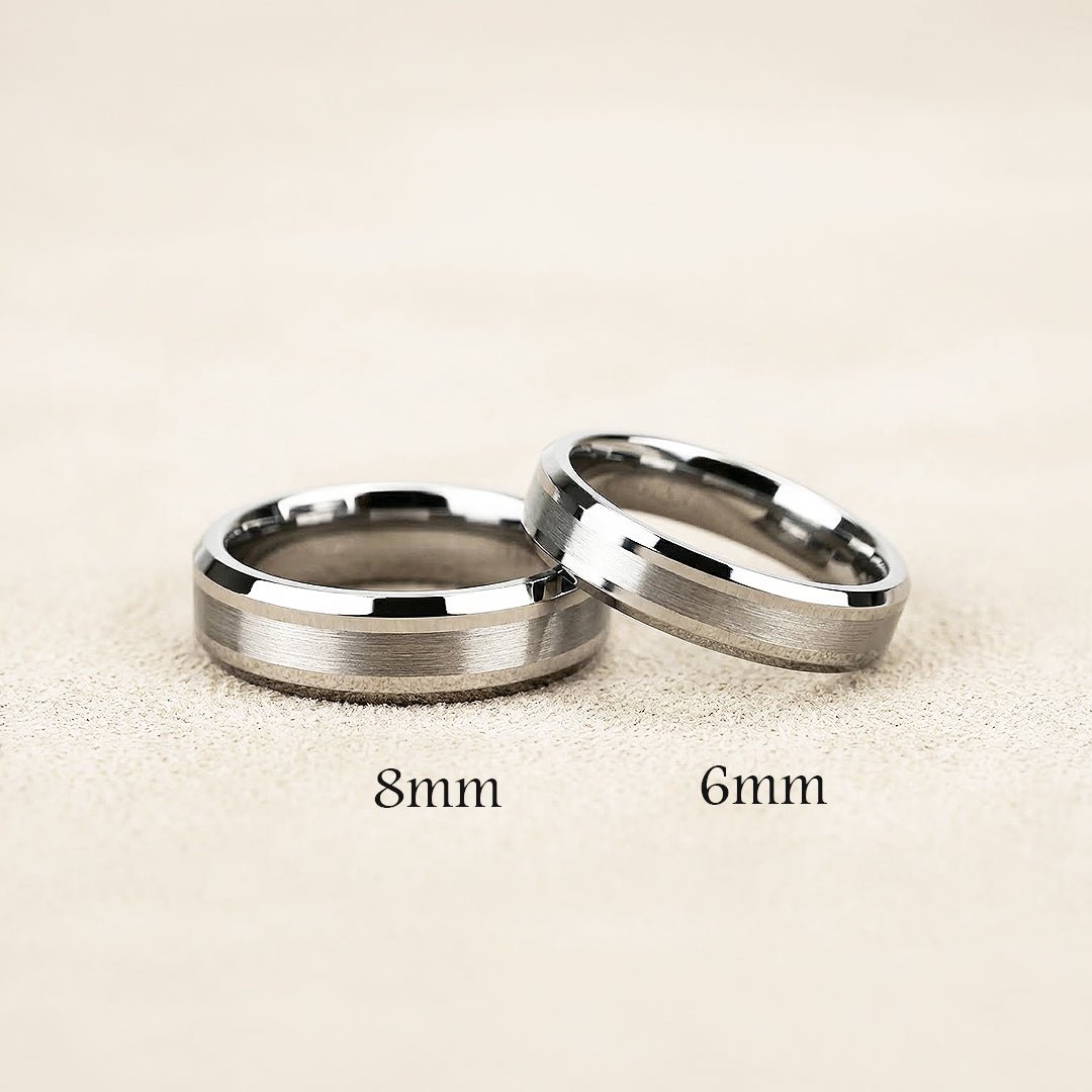 Serenity | Tungsten Couple Rings | Silver Wedding Bands