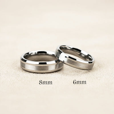 Serenity | Tungsten Couple Rings | Silver Wedding Bands