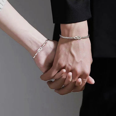 Silver Bond Couple Bracelets