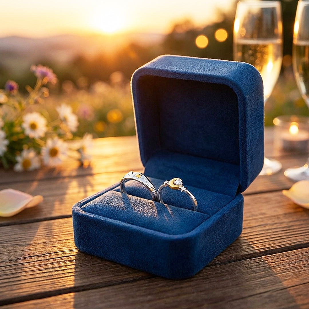 Sun & Moon Couple Rings | Solar and Lunar Love
