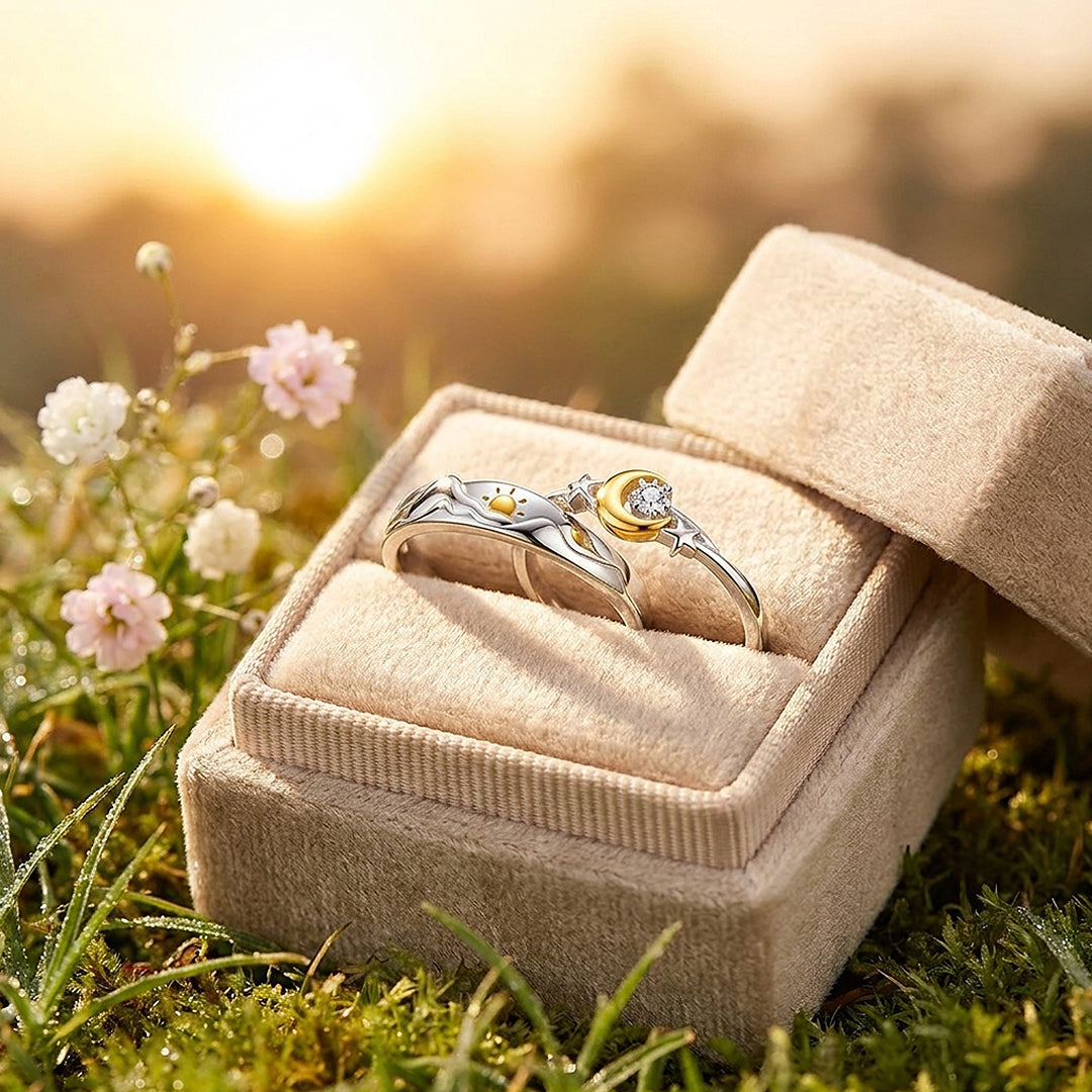 Sun & Moon Couple Rings | Solar and Lunar Love