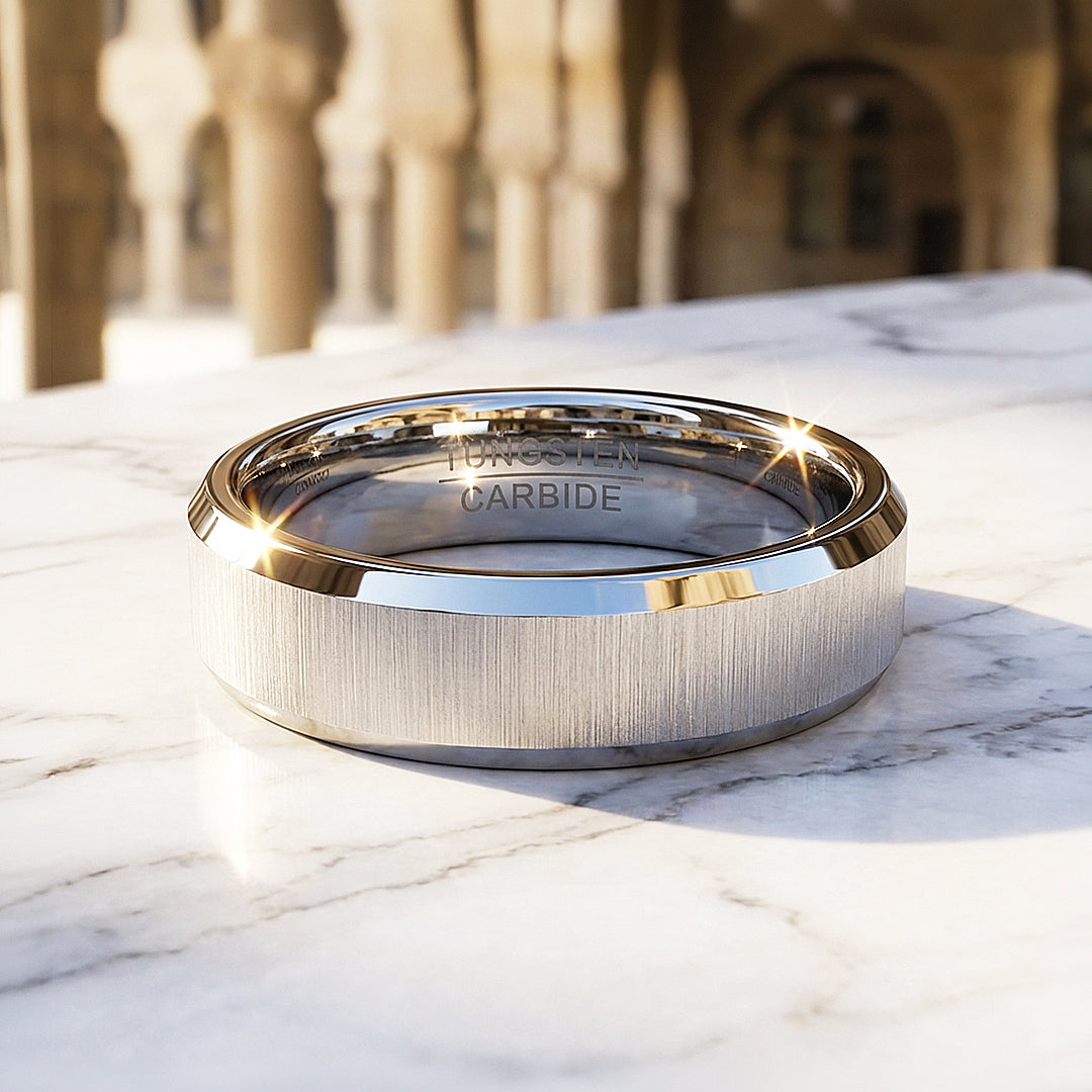 Span Brushed Tungsten Carbide Ring | Men's Ring