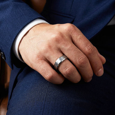 Span Brushed Tungsten Carbide Ring | Men's Ring
