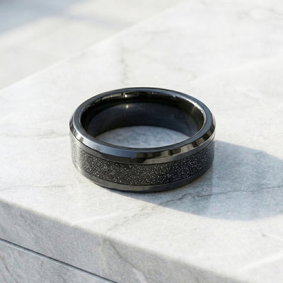 Stars in the Night Glitter Inlay Tungsten Carbide Ring | Men's Ring