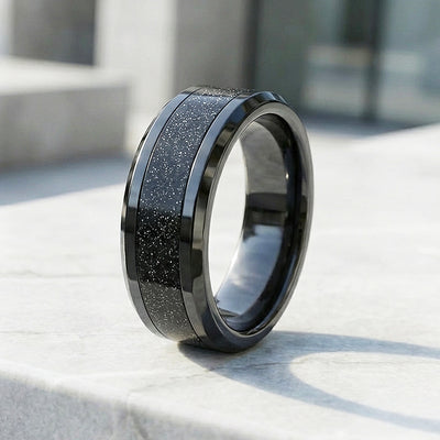 Stars in the Night Glitter Inlay Tungsten Carbide Ring | Men's Ring