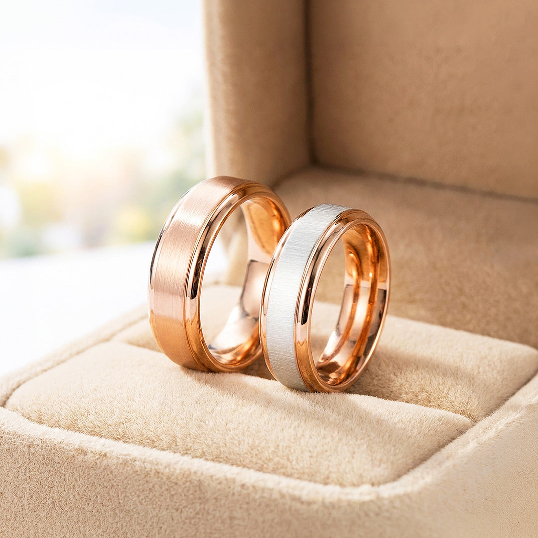 Sync | Matte and Polished Tiered Wedding Band