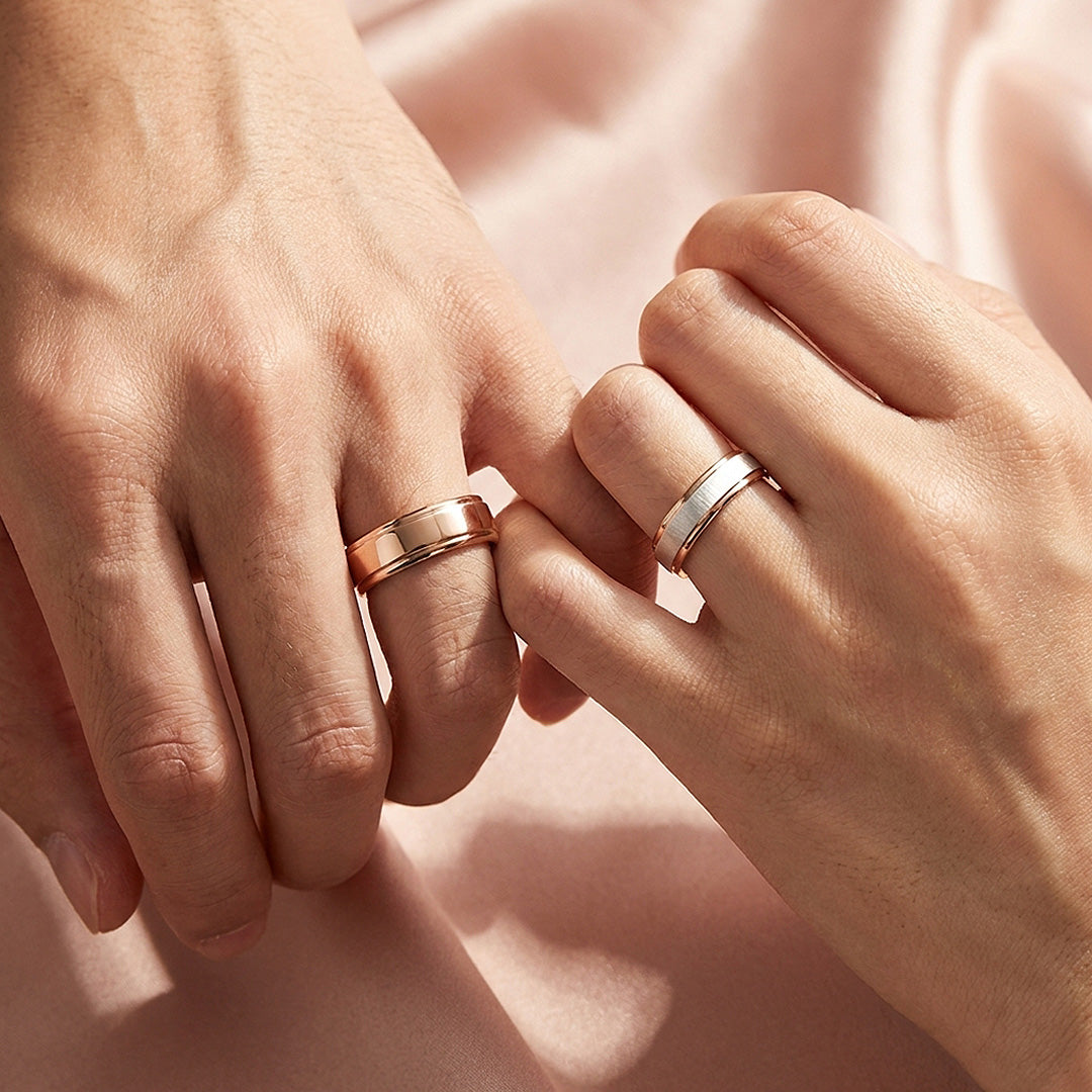Sync | Matte and Polished Tiered Wedding Band