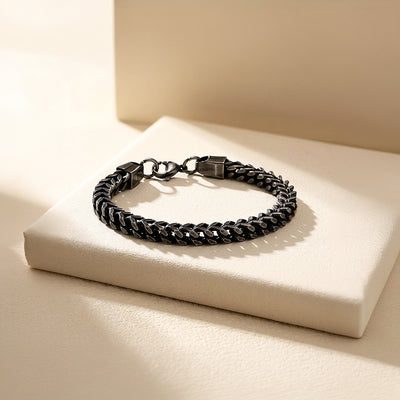 The Dark Night | Men's Black Franco Chain Bracelet