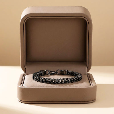 The Dark Night | Men's Black Franco Chain Bracelet