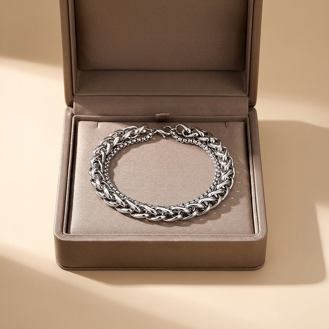 The Galahad | Men's Double Layer Chain Bracelet