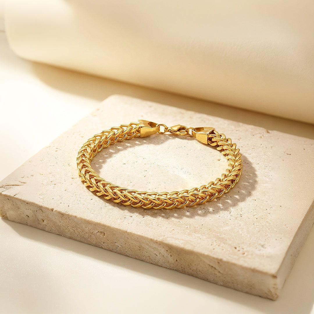 The Golden Sunrise | Men's Gold Franco Chain Bracelet