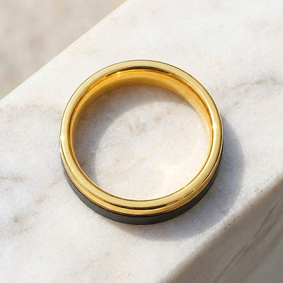 Toffee | Asymmetrical Brushed Dual Tone Tungsten Carbide