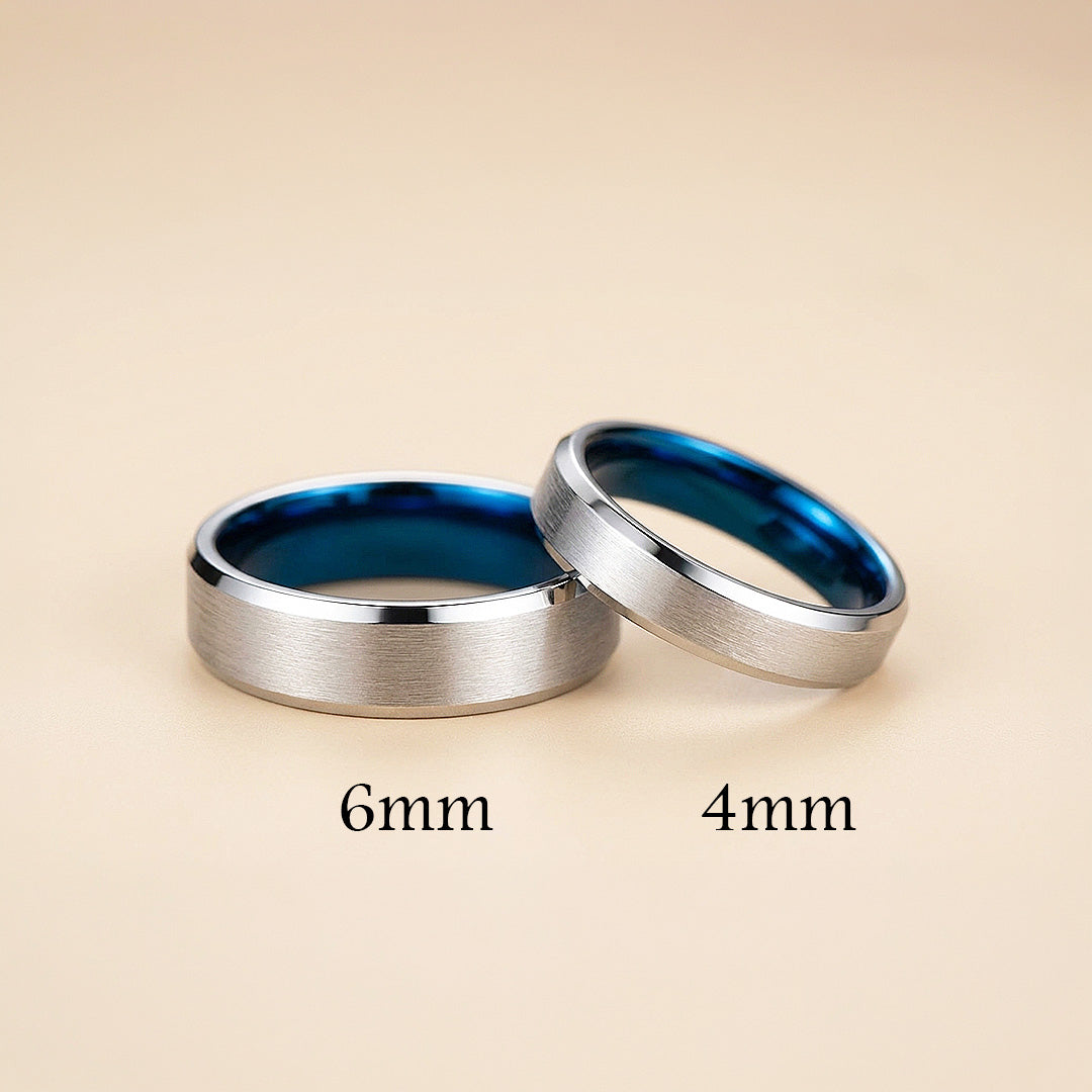Vault | Tungsten Couple Rings | Silver Wedding Bands