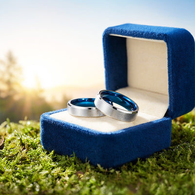 Vault | Tungsten Couple Rings | Silver Wedding Bands