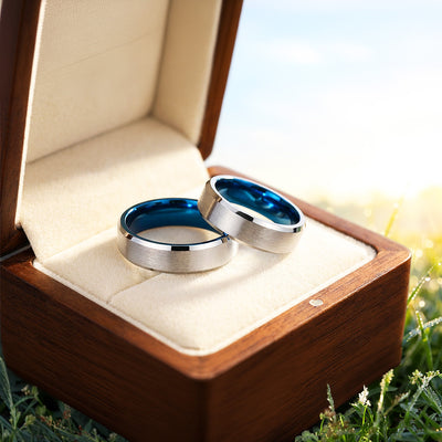 Vault | Tungsten Couple Rings | Silver Wedding Bands