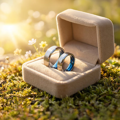 Vault | Tungsten Couple Rings | Silver Wedding Bands
