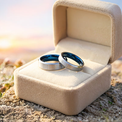 Vault | Tungsten Couple Rings | Silver Wedding Bands