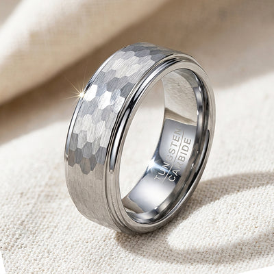 Zinc Hammered Tungsten Carbide Ring | Men's Ring